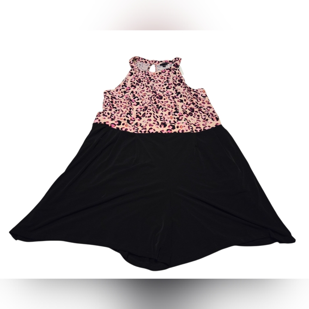 Women’s 2X Torrid Studio Knit Goddess Neck Animal Print Pink/Black Romper